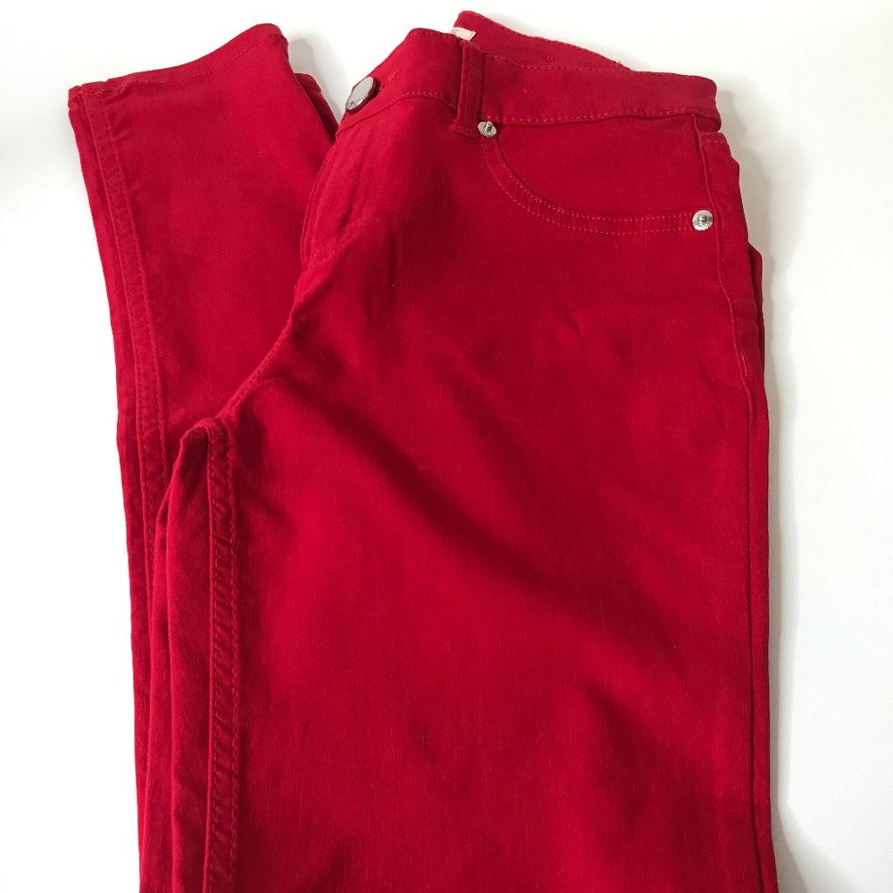 No Boundaries Stretch High Rise Red Skinny Jeans Size Juniors11